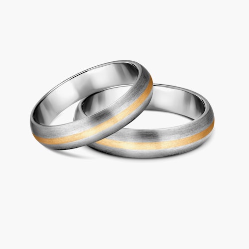 Obrączki ślubne: tytan, złoto, półokrągłe, 4 i 5 mm